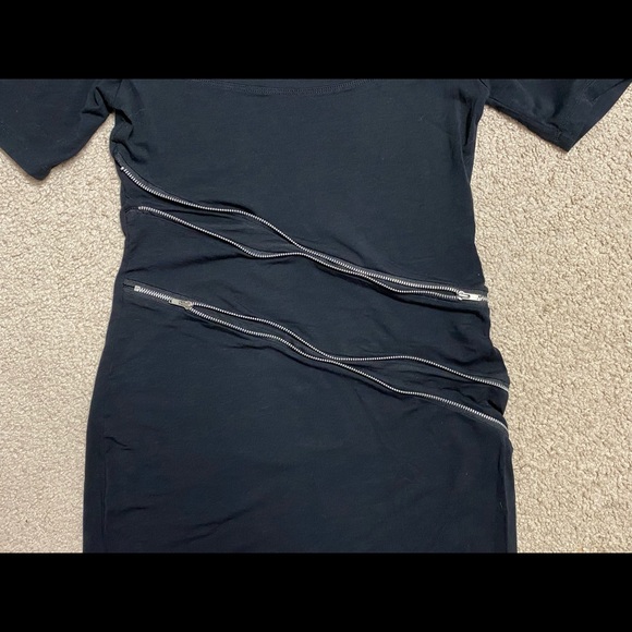 Switchblade Stiletto Black Zipper Pinup Rockabilly Wiggle Dress L - Picture 3 of 5